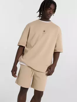 Комплект мужской бежевый с принтом и надписью