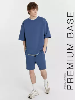 Комплект мужской синий: футболка и шорты