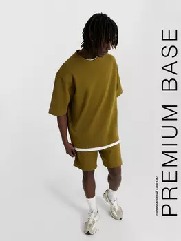 Комплект мужской хаки: футболка и шорты