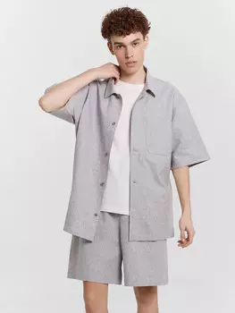 Комплект мужской серый: рубашка, шорты