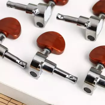 Комплект одиночной колковой механики music life, серебристый с коричневым, 3+3