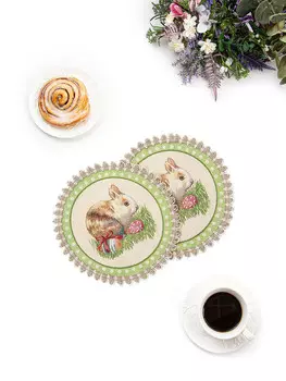 Комплект салфеток "Кролик" 2 шт, круг д27 см