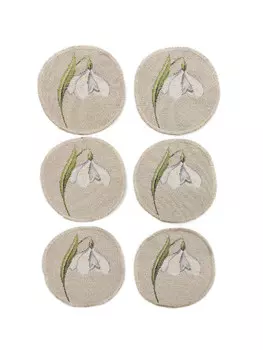 Комплект салфеток "Подснежники" 6 шт, д11 см