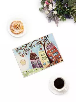 Комплект салфеток "Домики" 2 шт, 35х45 см