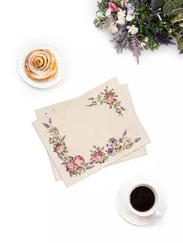 Комплект салфеток "Розы и лаванда" 2 шт, 35х45 см