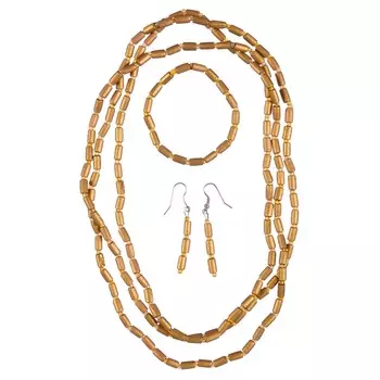 Комплект серьги бусы браслет