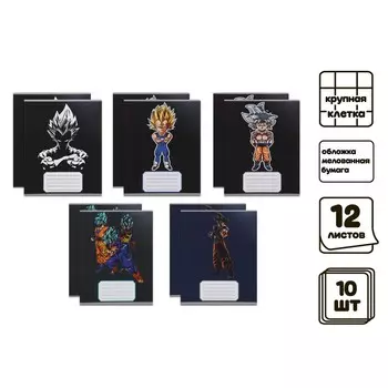 Комплект тетрадей из 10 штук, 12 листов в крупную клетку calligrata