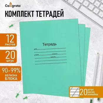 Набор тетрадей 12 листов в косую линейку