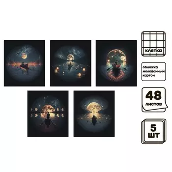 Комплект тетрадей из 5 штук, 48 листов в клетку calligrata