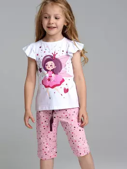 Комплект трикотажный фуфайка футболка бриджи пижама пояс брюки