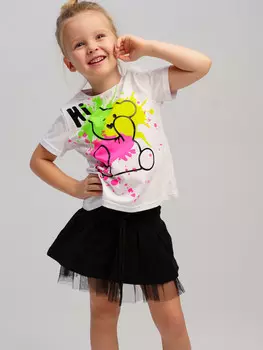 Комплект трикотажный фуфайка футболка юбка шорты