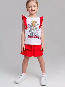 Комплект трикотажный фуфайка футболка юбка шорты