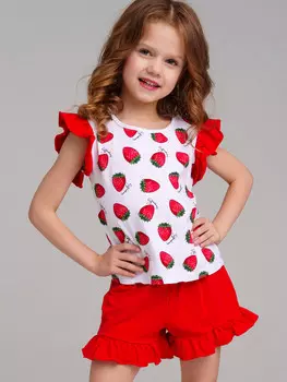 Комплект трикотажный фуфайка футболка юбка шорты