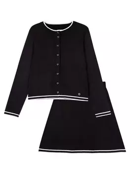 Комплект трикотажный кардиган юбка