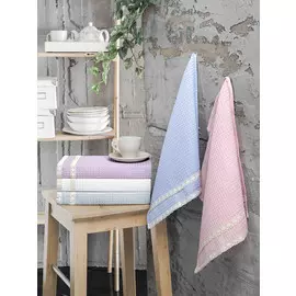 Комплект вафельных полотенец c гипюром 40x60 см (5шт)