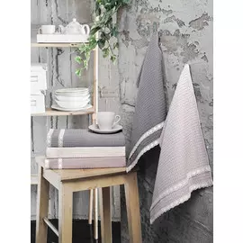 Комплект вафельных полотенец c гипюром 40x60 см