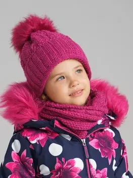 Комплект вязаный шапка снуд