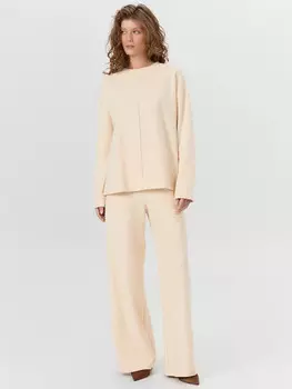 Комплект женский бежевый: джемпер и брюки