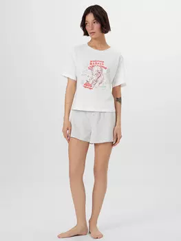 Комплект женский домашний с принтом и надписью