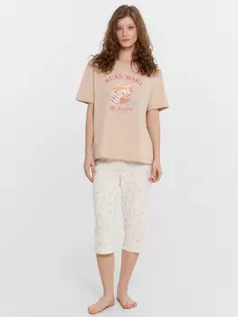 Комплект домашний женский: футболка и бриджи