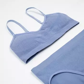 Комплект женский (топ, трусы) collorista, серо-голубой, размер 42-44