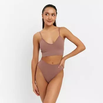 Комплект женский (топ, трусы) collorista, кофе, размер 42-44
