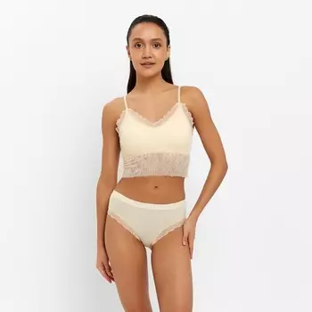 Комплект женский (топ, трусы) цвет молочный, размер 42-44
