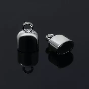 Концевик-шапочка клеевой 1,71,31,3 см, (набор 10 шт.), цвет серебро