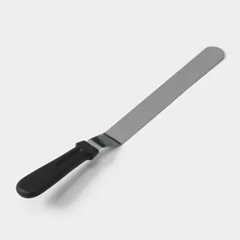 Кондитерская лопатка - палетка, изогнутая, 37 см, рабочая часть 25 см, черная