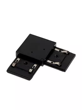 Коннектор угловой для шинопровода, горизонтальный, серия flat, черный