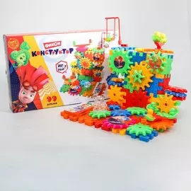 Конструктор, шестеренки, 99 деталей, свет, звук, фиксики