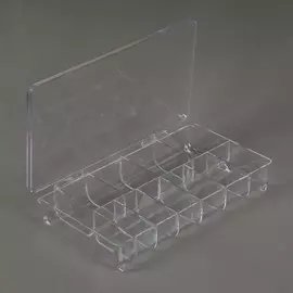 Контейнер для декора, 11 ячеек, 20 × 11,2 × 3,2 см, цвет прозрачный