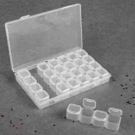 Органайзер для хранения мелочей, 28 ячеек, 17.510.52.7 см, прозрачный