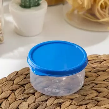 Контейнер круглый доляна, пищевой, 150 мл, цвет синий