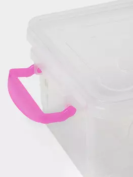 Контейнер пищевой ricco, 3 л, 281612 см, прямоугольный, прозрачный, ручки голубые