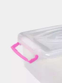 Контейнер пищевой ricco, 4,5 л, 322012 см, прямоугольный, цвет прозрачный, ручки голубые