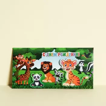 Конверт для денег с деревянным элементом