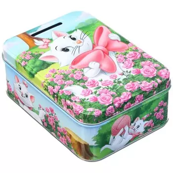 Копилка 14х10х5.8 см, металл, коты аристократы