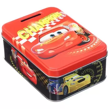 Копилка 14х10х5.8 см, металл, тачки