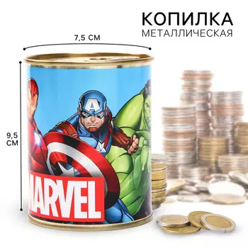 Копилка металлическая, 9,5 см х 7,5 см х 7,5 см