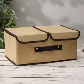 Короб стеллажный для хранения с двойной крышкой доляна