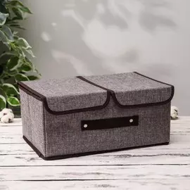 Короб стеллажный для хранения с двойной крышкой доляна