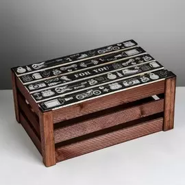 Коробка деревянная подарочная for you, 21 × 33 × 15 см