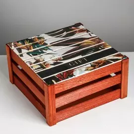 Коробка деревянная подарочная gift, 30 × 30 × 15 см