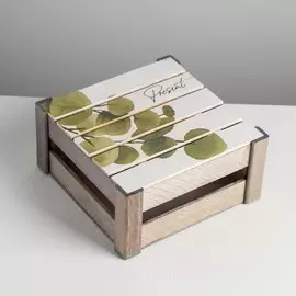Коробка деревянная подарочная present, 20 × 20 × 10 см