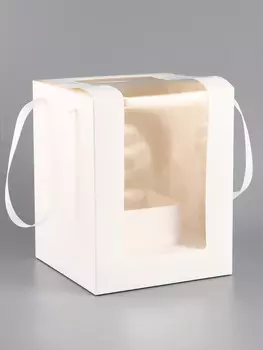 Коробка для цветов, 202025 см, белая