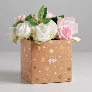 Коробка для цветов с pvc-крышкой