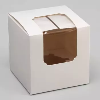 Коробка для капкейка, без ручек, белая, 999 см