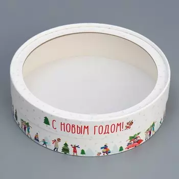 Коробка для макарун тубус с окном