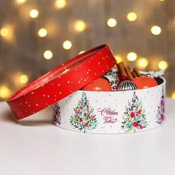 Коробка подарочная новогодняя с окном